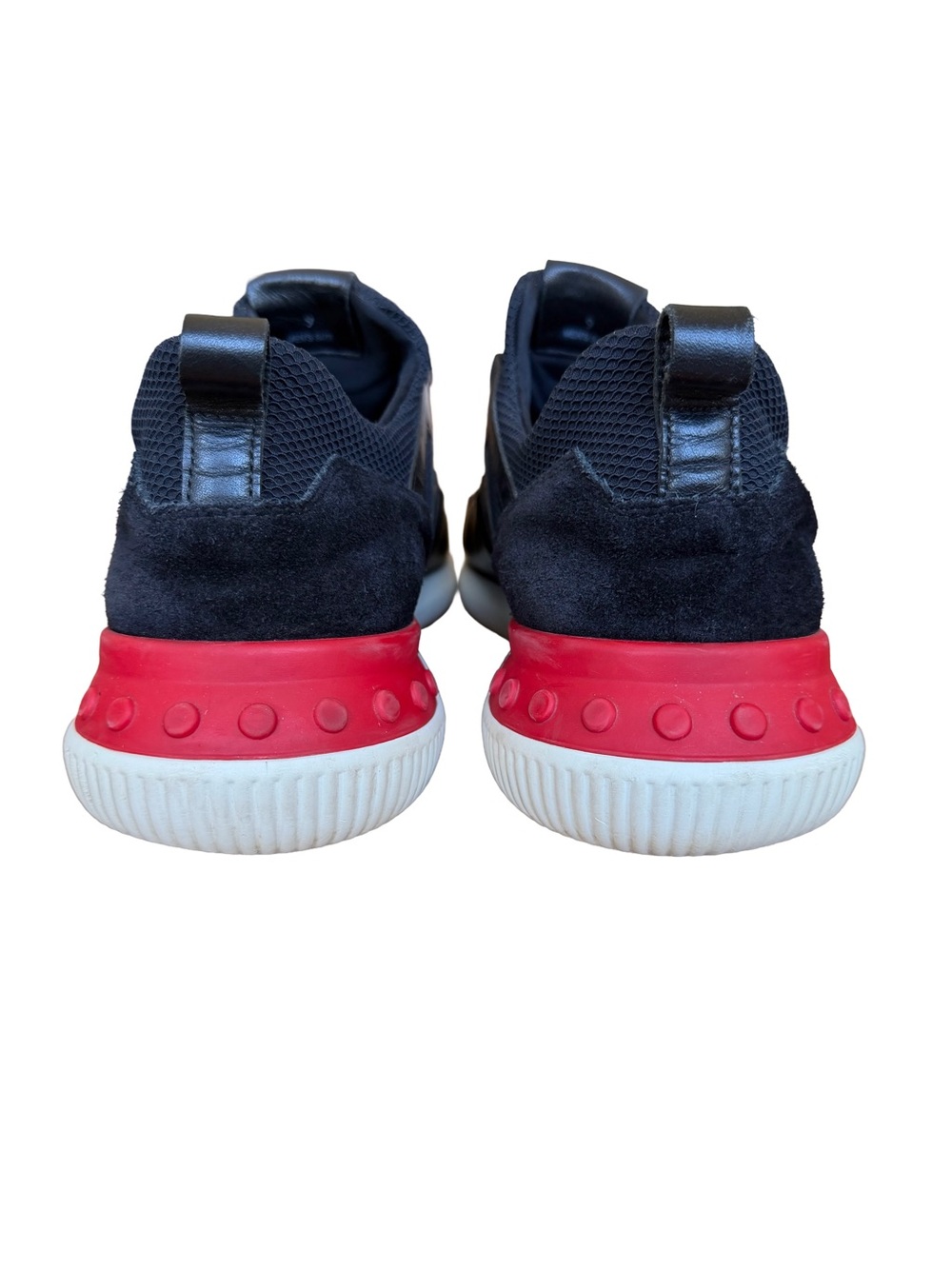 Tod’s No Code Black Leather Mesh Sneakers Red Heel Men’s US 10.5 UK 9 - Picture 7 of 14